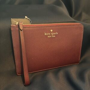 NWT Kate Spade Burgundy Wristlet